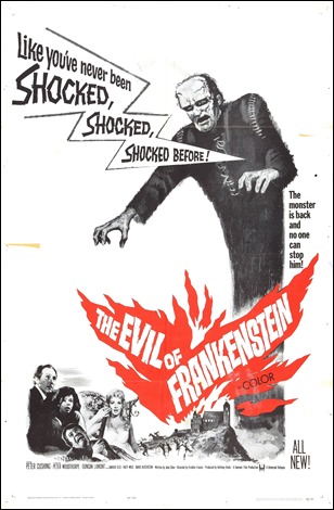 Poster de Evil of Frankenstein, tercer titulo del ciclo Hammer
