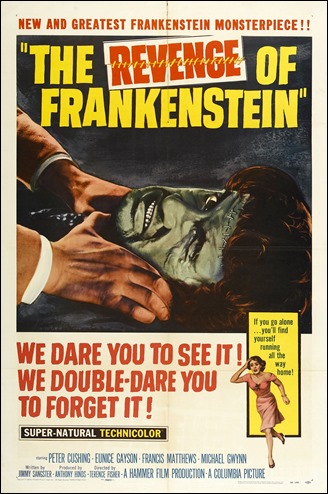 Poster ingles de The Revenge of Frankenstein