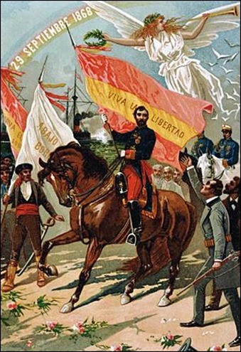 Alegoria de la Gloriosa Revolucion publicada en la revista satirica La Flaca