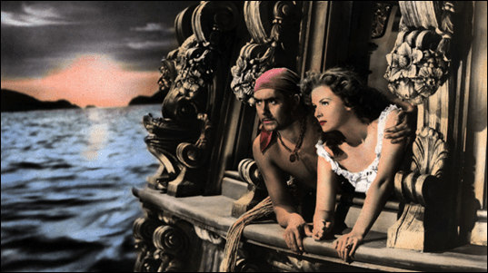 Tyrone Power y Maureen O'Hara en El cisne negro