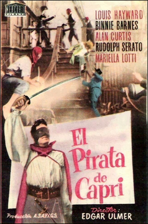 Viejo cartel hispano de El pirata de Capri