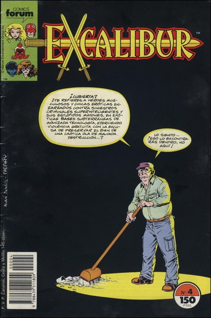 Genial cachondeo de Alan Davis en la cubierta de Excalibur 4