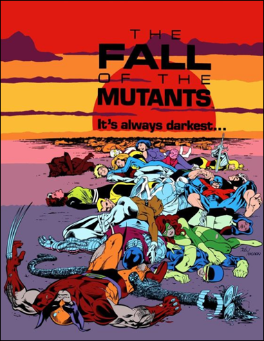 Mítico dibujo promocional de la saga La caída de los mutantes, por Alan Davis